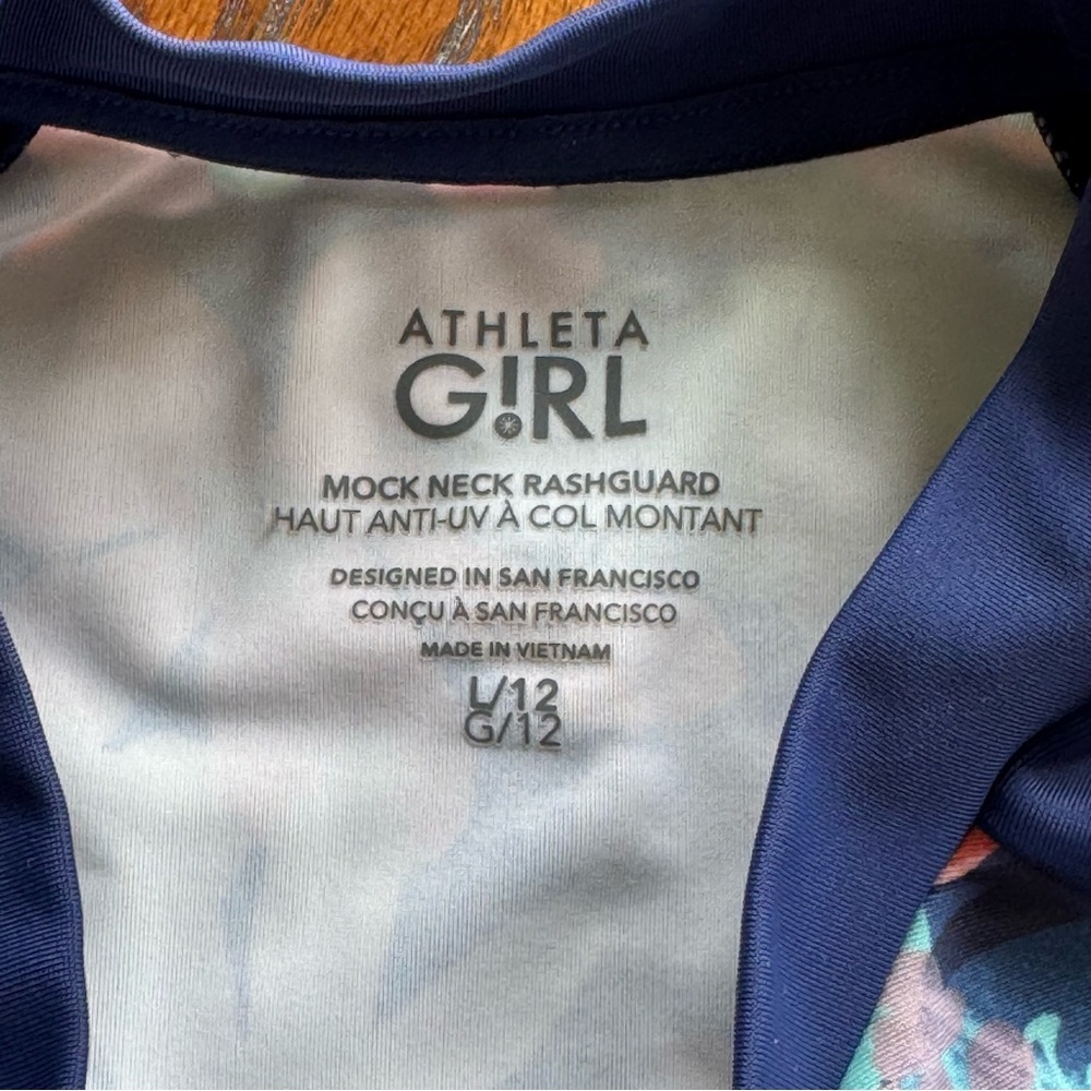 Athleta Blue Rashguard Swim Top - Picture 8 of 13